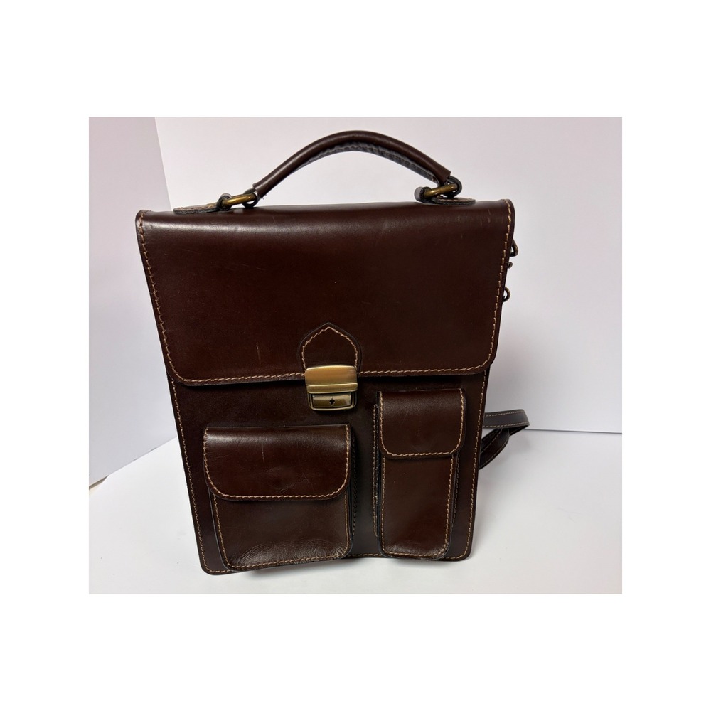 Vintage Italian Leather Brown Satchel